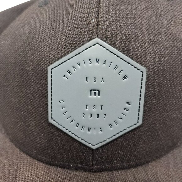 Travis‎ Mathew Flexfit Hat Cap Mens Brown California Design Fitted S-M - Picture 1 of 8